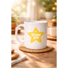 Shine On "parlamaya Devam Et" Yıldız Tasarımlı Porselen Kupa Model 155 – Motivasyon Kupası – Günlük Kullanıma Uygun Şık Kahve &amp; Çay Kupası