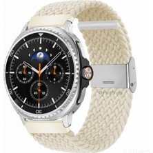 MMP Shop Samsung Galaxy Watch 8 40MM / 44MM / 46MM Classic Uyumlu Metal Clips Kumaş Örgü Akıllı Saat Kordon