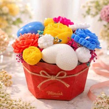Festiva Hediye Kutu Soya Mum Buket Çiçek Vanilya Kokulu