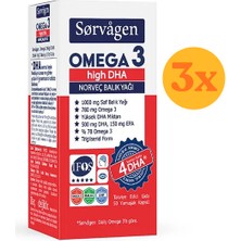 Sorvagen Omega 3 High DHA Norveç Balık Yağı 50 Kapsül - 3 Adet (Toplam 150 Kapsül) - Dezenfektan Hediyeli (%72 Alkol)
