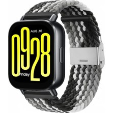 MMP Shop Xiaomi Watch 5 Acitve / 5 Lite Uyumlu Metal Clips Kumaş Örgü Akıllı Saat Kordon
