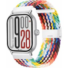 MMP Shop Xiami Redmi Watch 4 / 5 / 6 Uyumlu Metal Clips Kumaş Örgü Akıllı Saat Kordon