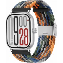 MMP Shop Xiami Redmi Watch 4 / 5 / 6 Uyumlu Metal Clips Kumaş Örgü Akıllı Saat Kordon