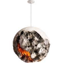 Noya Lighting Tekli Sarkıt Avize - Beton Avize - Stone Taş Avize - Modern Lüks Avize - Salon Avizesi - 50 cm