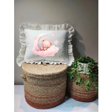 Moda Lime Isme Özel Baskılı Fırfırlı Bebek Dolgulu Yastık Hediyelik (Takı Yastığı Olarakta Kullanılabilir)