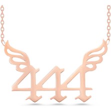 Tienda Elegante Gümüş Rose 444 Melek Sayısı Kadın Kolye