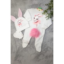 Moda Lime Balerin Tavşan Temalı Bebek Tulum Seti – Organik Pamuk – Bebek Cildine Uygun