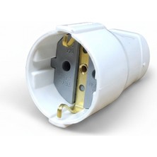 İNWATT Dişi Fiş 1 Adet Topraklı Yüksek Dayanımlı Beyaz