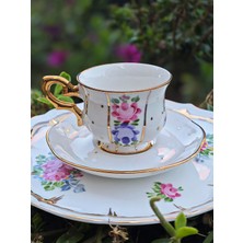 Manushum El Yapımı Porselen Şehzade Kahve Fincanı-Beyaz 1 Adet