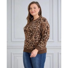 Mistix İstanbul Kadın Leopar Desenli Sweatshirt