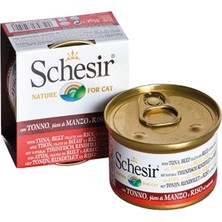 İsmiyle Al Schesir Ton Balık ve Sığır Etli Naturel Konserve Kedi Maması 1 Adet 85 gr