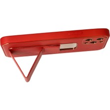 Store Mania Ieg™  Iphone 12 Pro Kılıf Coco Deri Standlı Kapak - Kırmızı