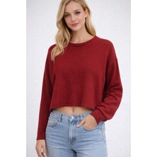 İnce Moda Giyim Basic Crop Sweatshirt – Uzun Kollu Bisiklet Yaka (Çok Renkli)