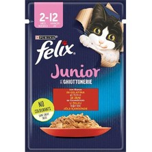 İsmiyle Al Felix Sensations Junior Taze Jöle Içerisinde Sığır Etli Yavru Yaş Kedi Maması 1 Adet 85 gr