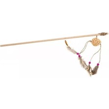 İsmiyle Al Aquael Ecomfy Toy Gaia Rod Tüylü Ahşap Kedi Oltası Oyuncağı 50 cm