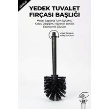 Yedek Tuvalet Fırçası Başlığı (Fırçası) - Metal Sap Uyumlu Vidalı Uzun Gövdeli Yedek Uç