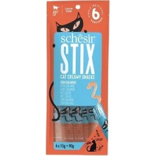 İsmiyle Al Schesir Cat Stick Somonlu Sıvı Kedi Ödül Maması 1 Adet 6X15 gr