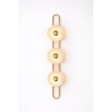 Noya Lighting Aplik - Ledli Duvar Apliği - Gold Mermer Aplik - LED Aplik - 3lü Aplik 100CM