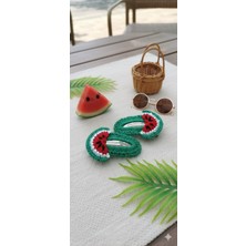 Esu Accessory ​🍉 Yaz Neşesi: El Örgüsü Karpuz Figürlü Çıtçıt Toka Seti
