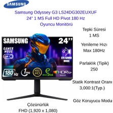 Samsung Samsung Odyssey G3 G30D 24" 180Hz 1ms Va Pivot Gaming Monitör  +  Havit Game Kablolu Optik Oyuncu Mouse