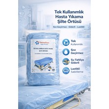 Farmatron Tek Kullanımlık Hasta Yıkama Şilte Örtüsü – Sıvı Geçirmez, Giderli, Lastikli