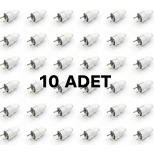 İNWATT Erkek Fiş 10 Adet Topraklı Yüksek Dayanımlı Beyaz
