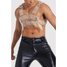 Ravinity Gümüş Zincirli Inci Detaylı Erkek Vücut Aksesuarı, Göğüs Kolyesi