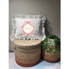 Moda Lime Isme Özel Baskılı Fırfırlı Bebek Dolgulu Yastık  (Takı Yastığı Olarakta Kullanılabilir)