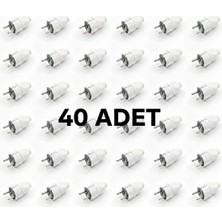 İNWATT Erkek Fiş 40 Adet Topraklı Yüksek Dayanımlı Beyaz
