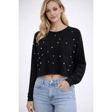 İnce Moda Giyim Basic Crop Sweatshirt – Uzun Kollu Bisiklet Yaka (Çok Renkli)
