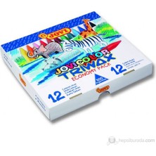 Jovi Ergonomik Triwax 12 Renk Pastel Mum Boya 300 Adet Yuvarlak ve Üçgen Şekilde Leke Yapmaz