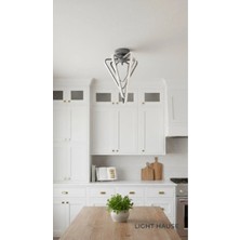 Light House Çilek Model 4'lü LED Oturma Odası Avizesi 3 Modlu