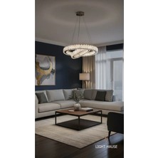 Light House 2 Daireli Modern Taşlı Salon Avizesi