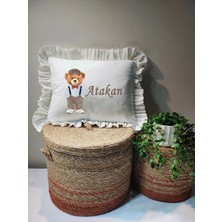 Moda Lime Isme Özel Baskılı Fırfırlı Bebek Dolgulu Yastık Hediyelik (Takı Yastığı Olarakta Kullanılabilir)