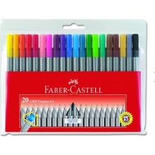 Faber-Castell GRIP Keçeli Kalem 0,4 mm 20li Poşet Parlak Renkli Ergonomik Tasarım