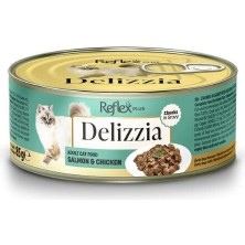 İsmiyle Al Reflex Plus Delizzia Sos Içinde Parça Etli Somonlu ve Tavuklu Yetişkin Konserve Kedi Maması 85