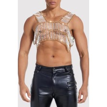 Ravinity Inci Boncuk Detaylı Altın Zincirli Erkek Kolyesi, Vücut Aksesuarı