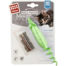 İsmiyle Al Gigwi Fare Şeklinde Catnipli Plastik Kedi Oyuncağı 16 cm Yeşil