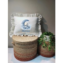 Moda Lime Isme Özel Baskılı Fırfırlı Bebek Dolgulu Yastık Hediyelik (Takı Yastığı Olarakta Kullanılabilir)