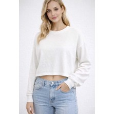 İnce Moda Giyim Basic Crop Sweatshirt – Uzun Kollu Bisiklet Yaka (Çok Renkli)