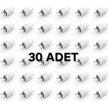 İNWATT Erkek Fiş 30 Adet Topraklı Yüksek Dayanımlı Beyaz