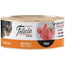 İsmiyle Al Felicia Tahılsız Biftekli Fileto Kısırlaştırılmış Konserve Kedi Maması 1 Adet 85 gr