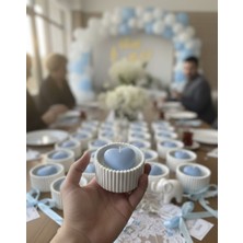 Kamira Bebek Mevlüdü & Baby Shower Hediyeliği - El Yapımı Tasarım Beton Saksıda Kalp Mum