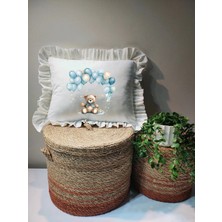 Moda Lime Isme Özel Baskılı Fırfırlı Bebek Dolgulu Yastık Hediyelik (Takı Yastığı Olarakta Kullanılabilir)