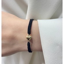 Diamine Altın Ipli Bileklik Altın Kalp Bileklik