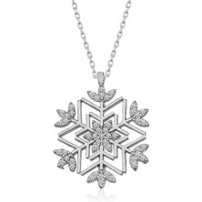 Tienda Elegante Gümüş Kar Tanesi Kolye