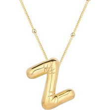 Tienda Elegante Gümüş Gold Balon Z Harfi Kadın Kolye