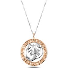 Tienda Elegante Gümüş Rose Yengeç Burcu Kolye