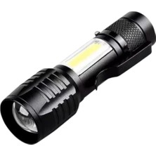 İsmiyle Al Wison WS-5454 Taktik El Feneri USB Şarj Edilebilir Kamp Feneri Cob Zumlanabilir Mini Taşınabilir