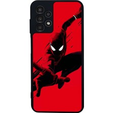 Scaleta Case Samsung Galaxy A13/A23 Uyumlu Spiderman Tasarımlı Glossy Mat Siyah Silikon Telefon Kılıfı